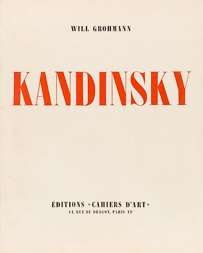 WILL GROHMANN, KANDINSKY, 1930