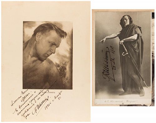 [FIODOR SHALYAPIN, TWO AUTOGRAPHED PHOTOS]
