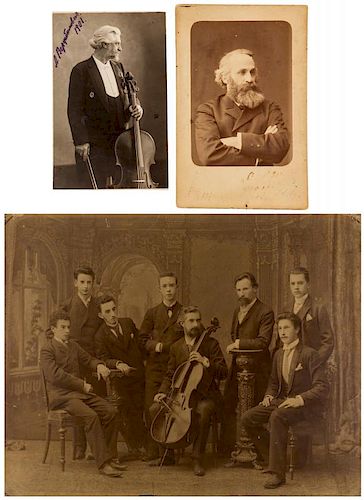 THREE PHOTOGRAPHS OF ALEKSANDR VERZHBILOVICH AND OTHER RUSSIAN CELLISTS