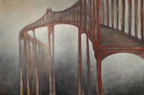 NATASHA TUROVSKY, THE RED BRIDGE, limited edition print on canvas