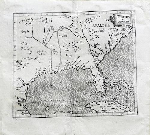 Cornelius Wytfliet Woodcut Map of Florida