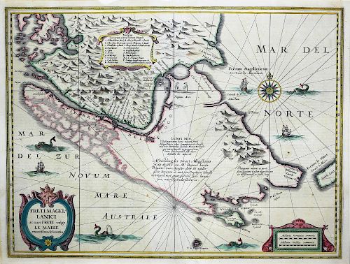 Hondius Map of Straight of Magellan