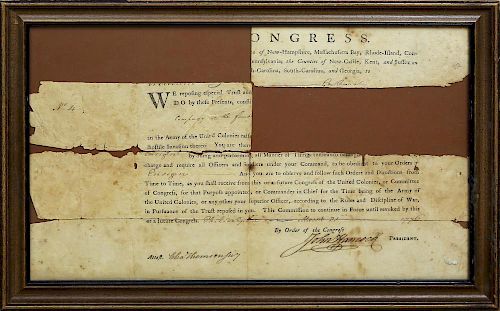 1776 John Hancock signed Continental Congress Document
