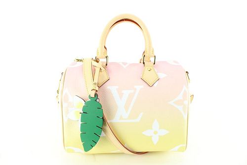 LOUIS VUITTON PINK X YELLOW MONOGRAM BY THE POOL SPEEDY 25 BANDOULIERE