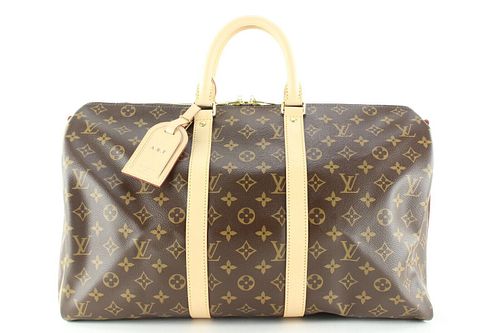 LOUIS VUITTON MONOGRAM KEEPALL BANDOULIERE 45 DUFFLE WITH STRAP