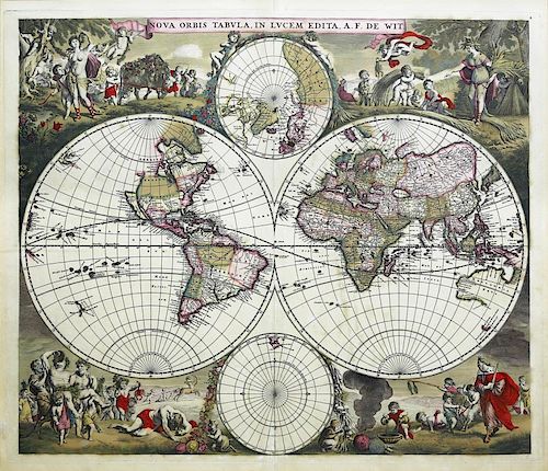 De Wit World Map, 1690