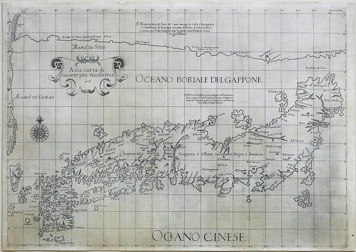 Dudley, First state of this rare sea chart of Japan