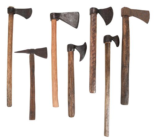 Group of 19 Assorted Iron Hatchets and Tomahawks