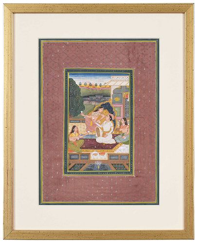 Framed Mughal Style Miniature Painting 