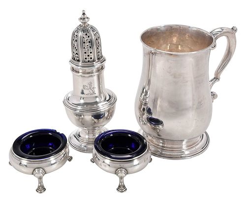 Four George II English Silver Table Items