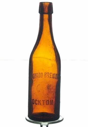 1896 El Dorado Brewing Co. Beer 12oz Embossed Bottle Stockton California