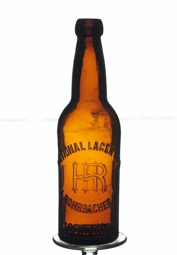 1900 H. Rohrbacher National Lager Beer No Ref. Embossed Bottle Stockton California