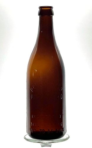 1905 Ropkins & Co. Beer 12oz Embossed Bottle Hartford Connecticut