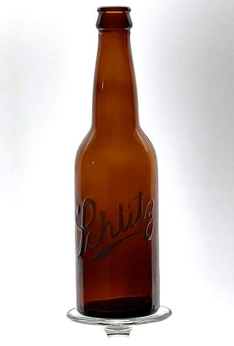 1900 Samuel C. Palmer Schlitz Beer 12oz Embossed Bottle Washington District Of Columbia