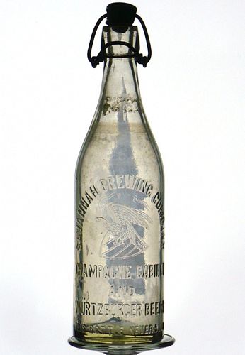 1895 Savannah Brewing Champagne Cabinet and Wirtzburger Beers Embossed Bottle Savannah Georgia