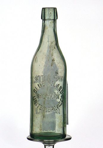 1897 Blue Island Brewing Company Beer 12oz Embossed Bottle Blue Island Illinois