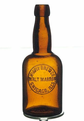 1916 McAvoy's Malt Marrow No Ref. Embossed Bottle Chicago Illinois