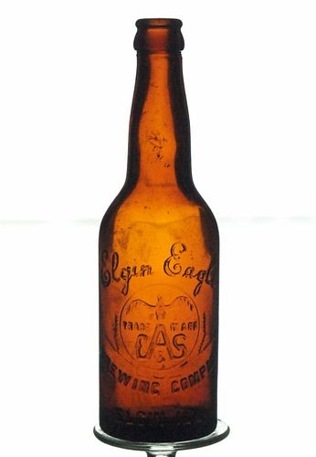 1906 Elgin Eagle Brewing Company Beer No Ref. Embossed Bottle Elgin Illinois