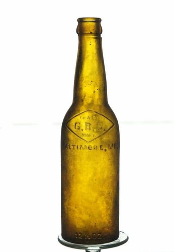 1905 G. B. S. Eigenbrot Brewery Beer No Ref. Embossed Bottle Baltimore Maryland
