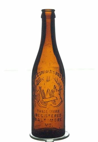 1900 John F. Wiessner & Sons Beer 12oz Embossed Bottle Baltimore Maryland