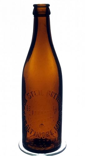 1905 Frank Steil Brewing Co. Beer 113mm Embossed Bottle Baltimore Maryland