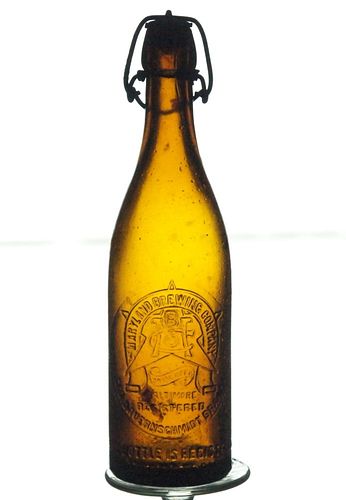 1899 Maryland Brewing Co. Bauernschmidt Branch Beer 12oz Embossed Bottle Baltimore Maryland