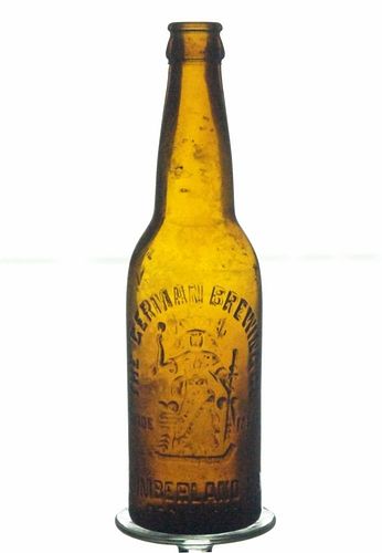1901 German Brewing Co. Beer No Ref. Embossed Bottle Cumberland Maryland