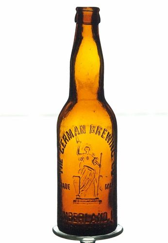 1901 German Brewing Co. Beer No Ref. Embossed Bottle Cumberland Maryland