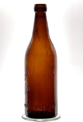 1895 A. Haas Brewing Co. Beer 12oz Embossed Bottle Houghton Michigan
