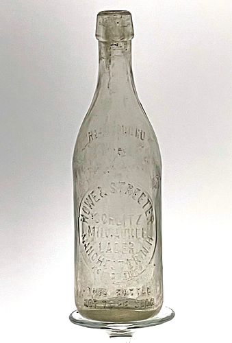 1896 Howe & Streeter Schlitz Beer 12oz Embossed Bottle Manchester New Hampshire