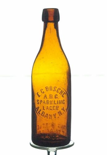1907 E. C. Rosche A.B.C. Sparkling Lager Beer 14oz Embossed Bottle Albany New York