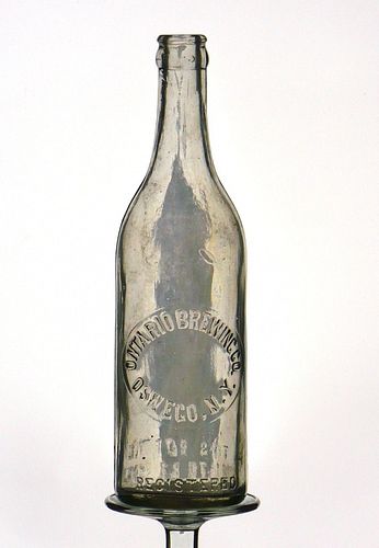 1903 Ontario Brewing Co. Beer Embossed Bottle Oswego New York