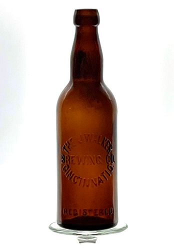1897 The J. Walker Brewing Co. Beer 12oz Embossed Bottle Cincinnati Ohio