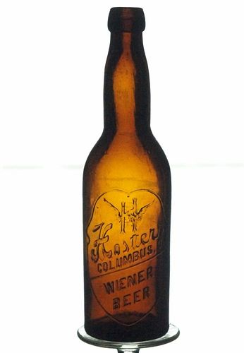 1890 L. Hoster Brewing Co. Wiener Beer Embossed Bottle Columbus Ohio