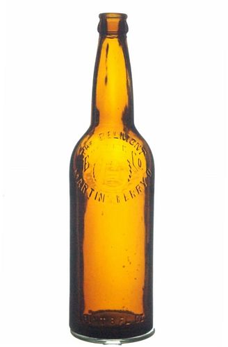 1910 Belmont Brewing Co. Beer No Ref. Embossed Bottle Martins Ferry Ohio