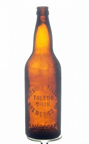 1905 Huebner Brewing Company Beer 22oz Embossed Bottle Toledo Ohio
