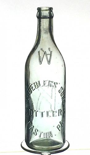 1902 W. Kuebler's Sons Beer No Ref. Embossed Bottle Easton Pennsylvania