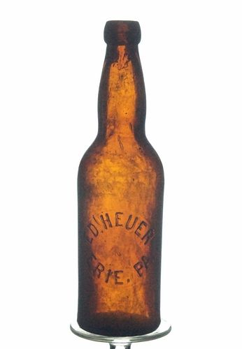 1896 Ed. Heuer Beer No Ref. Embossed Bottle Erie Pennsylvania