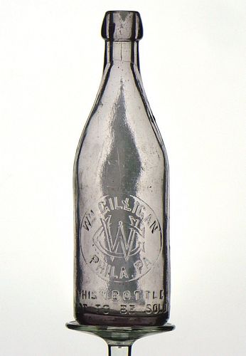 1902 William Gilligan (Beer Embossed Bottler) 12oz Embossed Bottle Philadelphia Pennsylvania