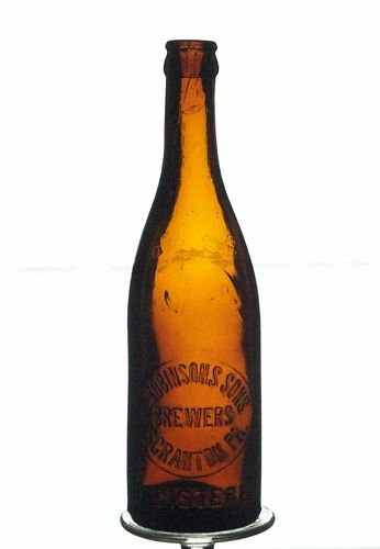 1900 E. Robinson's Sons Beer No Ref. Embossed Bottle Scranton Pennsylvania