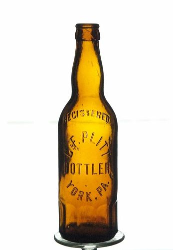 1900 G. F. Plitt (Embossed Bottler) Beer 12oz Embossed Bottle York Pennsylvania