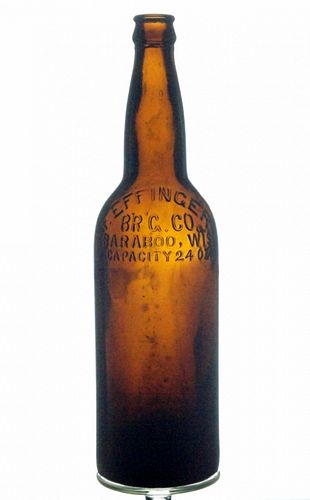 1903 F. Effinger Brewing Company Beer 24oz Embossed Bottle Baraboo Wisconsin