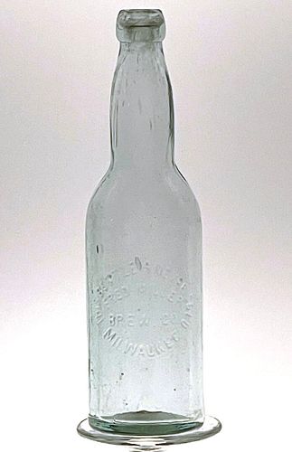 1893 Fred Miller Brewing Co. Beer 12oz Embossed Bottle Milwaukee Wisconsin