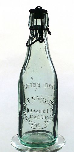 1900 S. F. Gates Co. (Pabst) Beer 7oz Embossed Bottle Racine Wisconsin