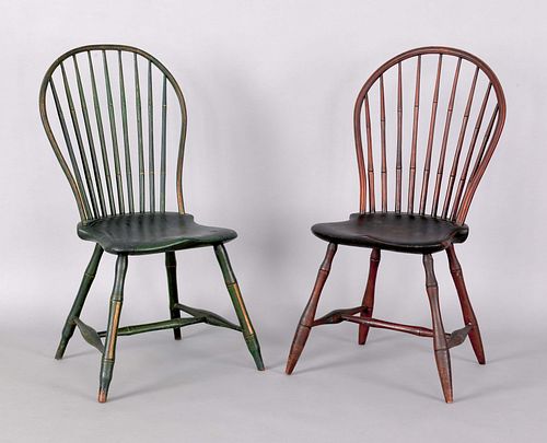 Two Pennsylvania bowback windsor side chairs, ca.7
