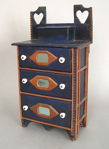 Pennsylvania miniature folk art dresser, late 19th