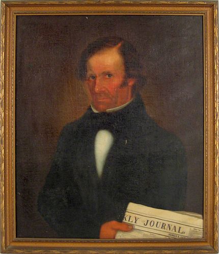 American School(ca. 1840), oil on canvas portraitf