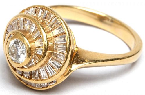 18K Gold & Diamond Double-Spiral Ring
