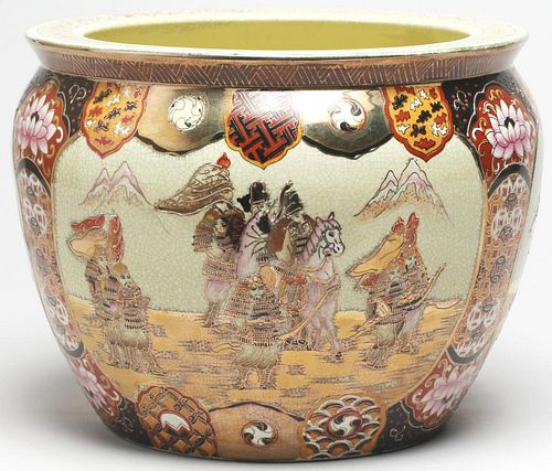 Hand-Painted & Gilt Satsuma Porcelain Jar