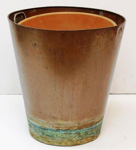 Large Double-Handled Copper Planter Shell